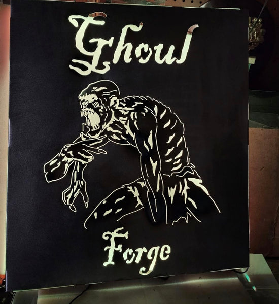 Custom backlit Ghoul Forge metal sign made by JUST FAB IT