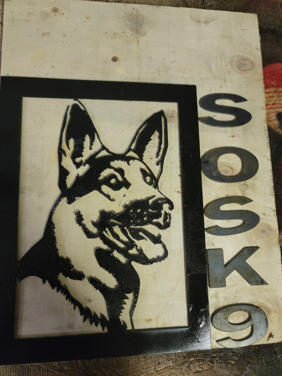 Custom K9 dog metal sign made by JUST FAB IT