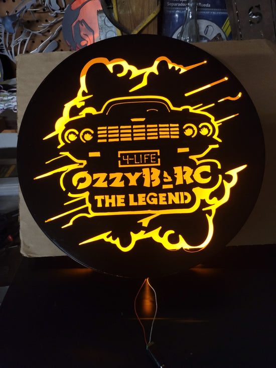 Custom backlit car metal sign made by JUST FAB IT